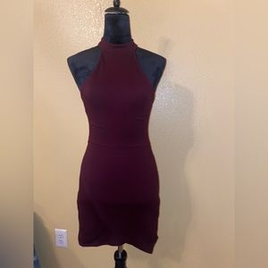 A tight burgundy mini dress from forever 21